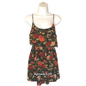Vintage 90s Ambiance Dark Floral Mini Dress
